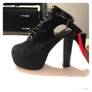 Black booty heels